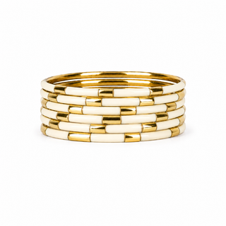 BuDhaGirl Ivory Veda Bangles-Set of 6