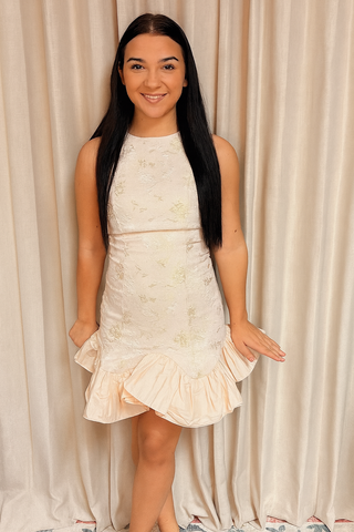 Golden Petal Charm Dress