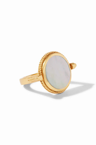 Julie Vos Coin Revolving Ring-Mother of Pearl