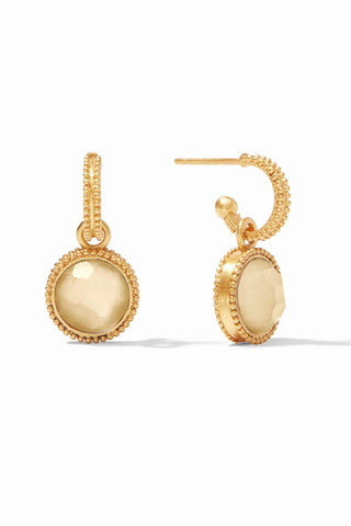 Julie Vos Fleur-de-Lis Hoop & Charm-Champagne