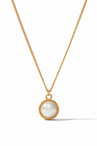 Julie Vos Fleur-de-Lis Solitaire Necklace- Pearl
