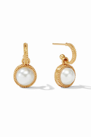Julie Vos Fleur-de-Lis Hoop & Charm Earring