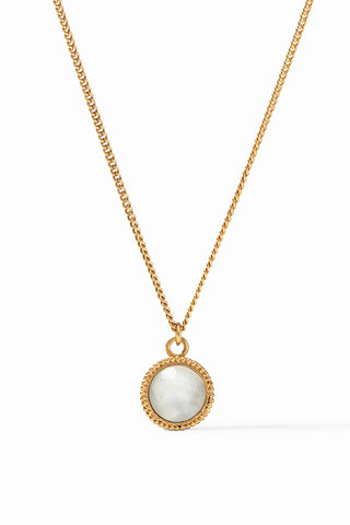 Julie Vos Fleur-de-Lis Solitaire Necklace-Iridescent Clear Crystal