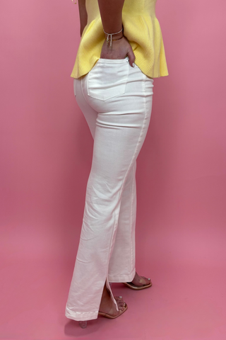Snow White HW Side Slit Slim Boot Jeans
