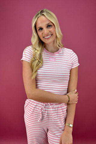Lulu Mac Stripe Monochrome Baby Doll Top