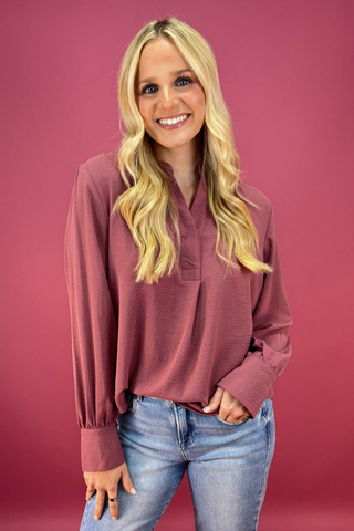 The Poise Point Split-Neck Top