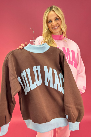 Lulu Mac Puff Mock Neck Sweatshirt