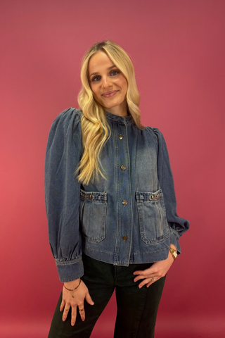 Gold Rush Ruffle Denim Jacket