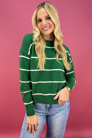The Pinstripe Static Sweater