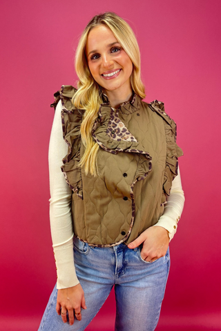The Parlor Ruffle Quilted Vest