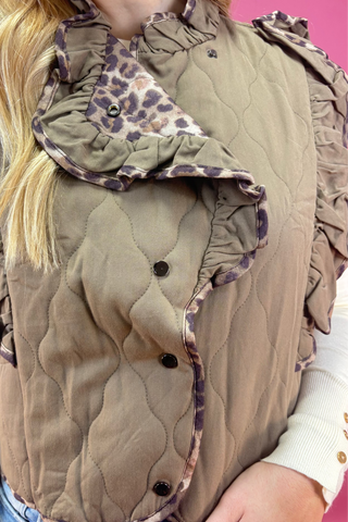 The Parlor Ruffle Quilted Vest