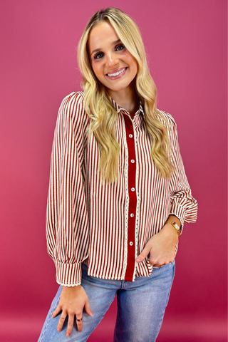 The Pinstripe Peculiarity Top