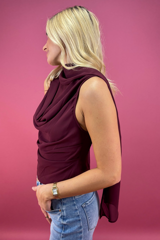 The Vesperfold Scarf-Drape Top
