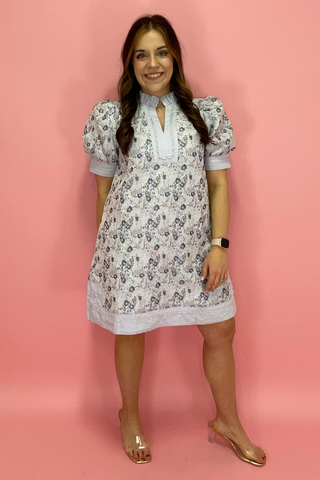 Morning Mist Puff Sleeve Dress