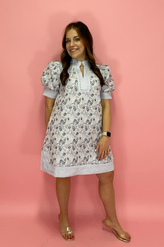 Morning Mist Puff Sleeve Dress