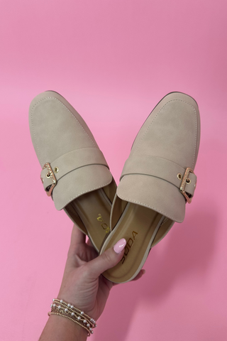 Golden Garden Buckle Mule