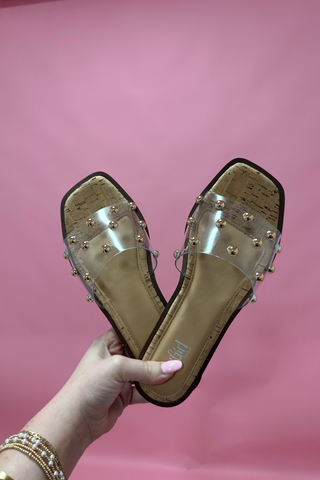 Golden Garden Studded Slide Sandals