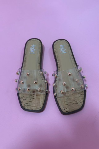 Golden Garden Studded Slide Sandals