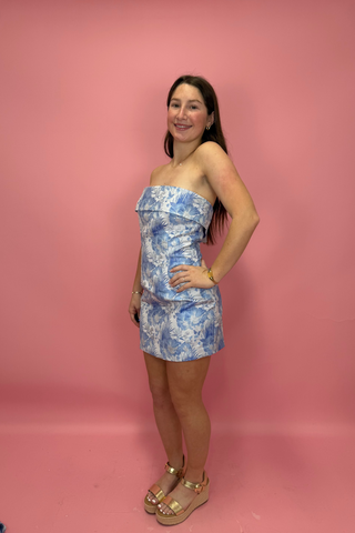 Blue Magnolia Bow Dress