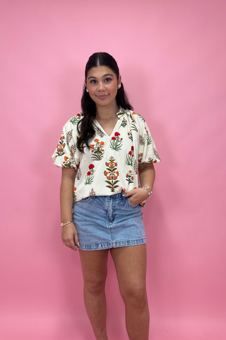 The Floral Daydream Scalloped Top