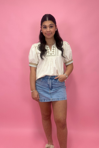 Savannah Stroll Embroidered Top