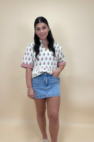 Petal Porch Half-Sleeve Top
