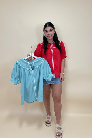 Southern Stitch Tie-Neck Top
