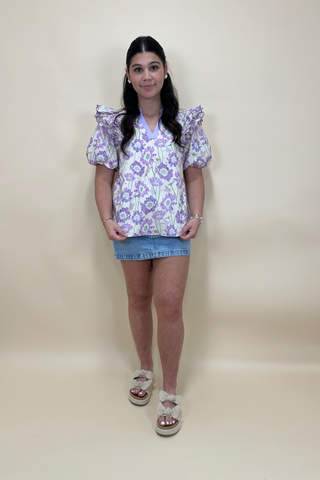 Lavender Meadow Puff Sleeve Top