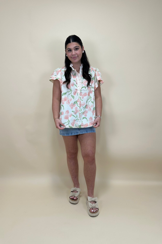 Petal Whisper Ruffle Top