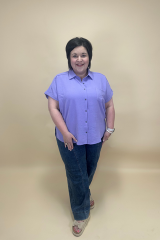 Soft Bloom Button-Up Top