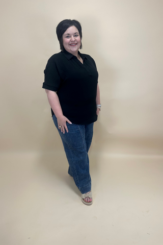 Effortless Charm Collared Top