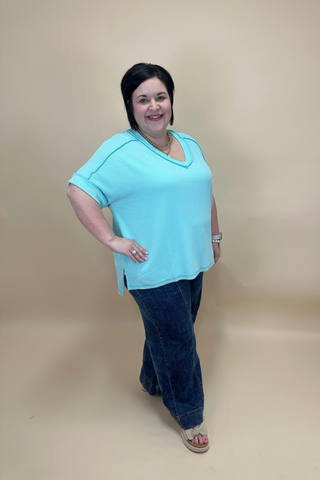 Curvy Coastline Ribbed Breeze Top