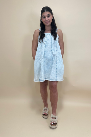 Blue Bayou Back-Tie Denim Dress