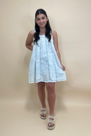 Blue Bayou Back-Tie Denim Dress