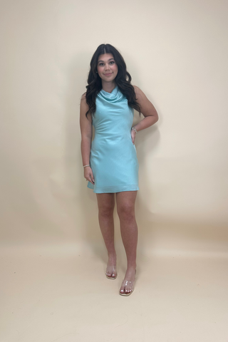 Mint Moonlit Cowl Dress