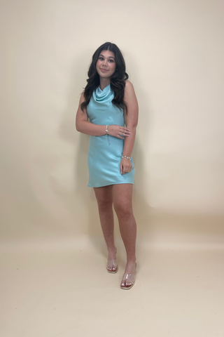 Mint Moonlit Cowl Dress