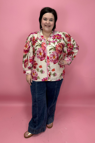 Rose Garden Ruffle Top