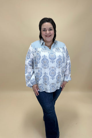 Coastal Breeze Patterned Top