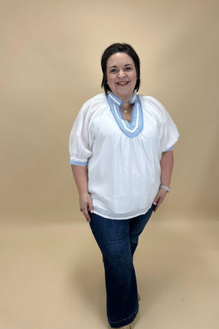 Curvy Blue Skies Everyday Blouse