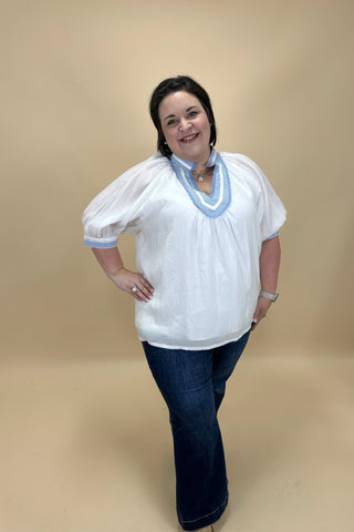 Curvy Blue Skies Everyday Blouse