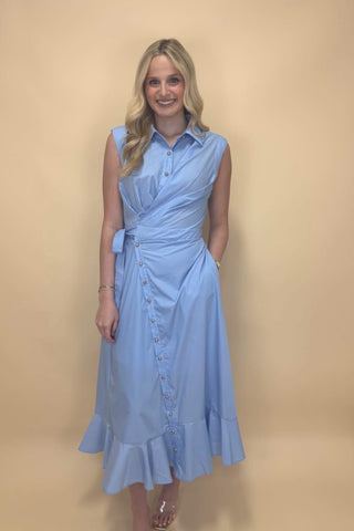 Bluebell Breeze Wrap Midi Dress