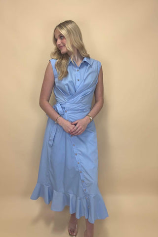 Bluebell Breeze Wrap Midi Dress