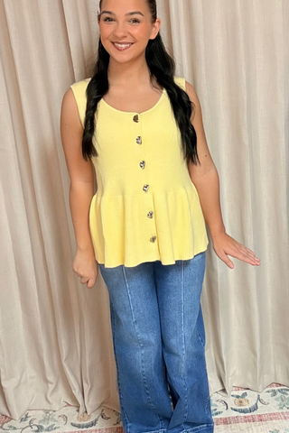 Golden Hour Glow Peplum Sweater Top