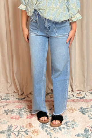 Dawn HR Crop Slim Wide Jean