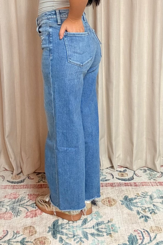 Abby HR Raw Hem Crop Slim Wide