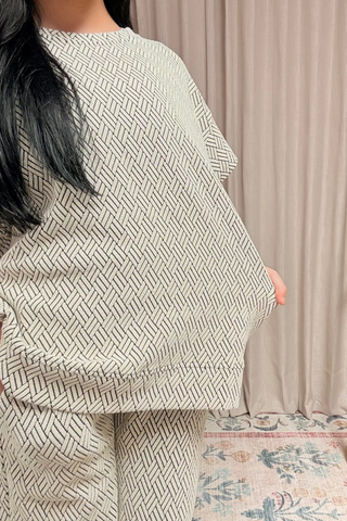 Sweet Comfort Textured Sleeve Top/Pant Set