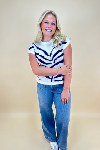 Tiger Stripe Statement Sweater Top
