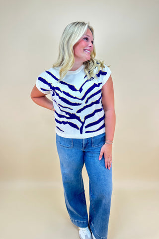 Tiger Stripe Statement Sweater Top