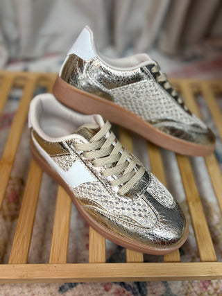 Golden Glow Statement Sneakers