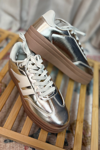 Champagne Shine Platform Sneakers